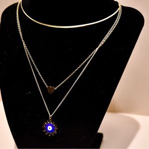 Evil Eye Necklace & Earring Set